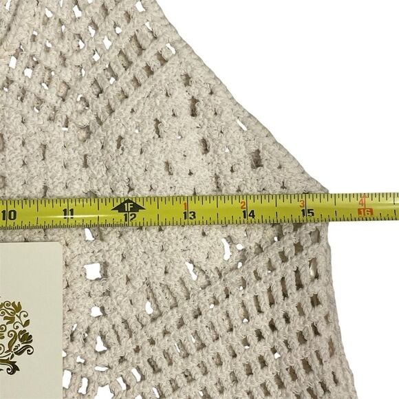 Rebellion Crochet Tank Top Cherries Cream & Red Junior’s Size Small*** - Picture 9 of 13